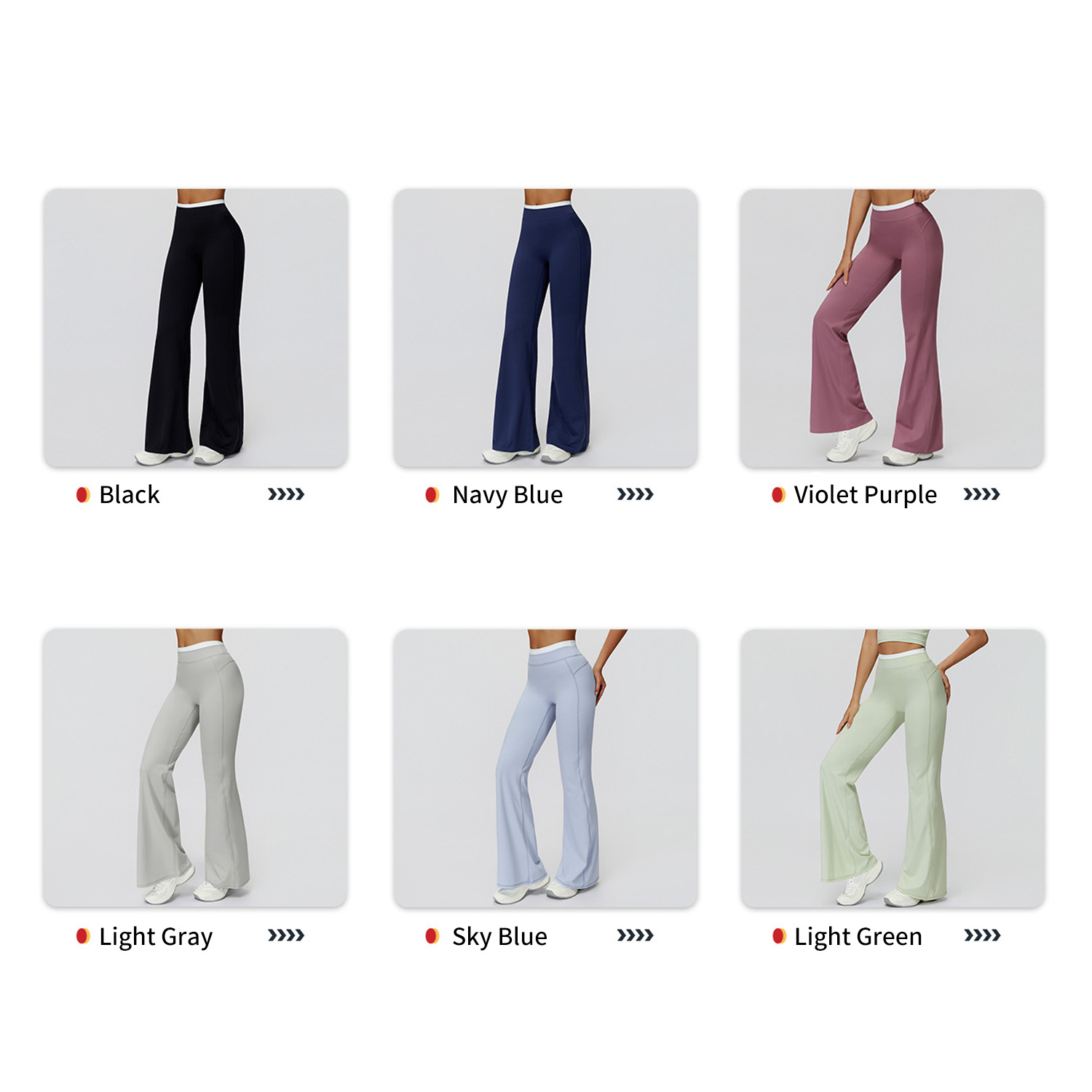 High Quality Custom High Waist Flared Yoga Pants Naked Feeling Skin Friendly Tummy Control Butt Lift Wide Leg Gym Pants