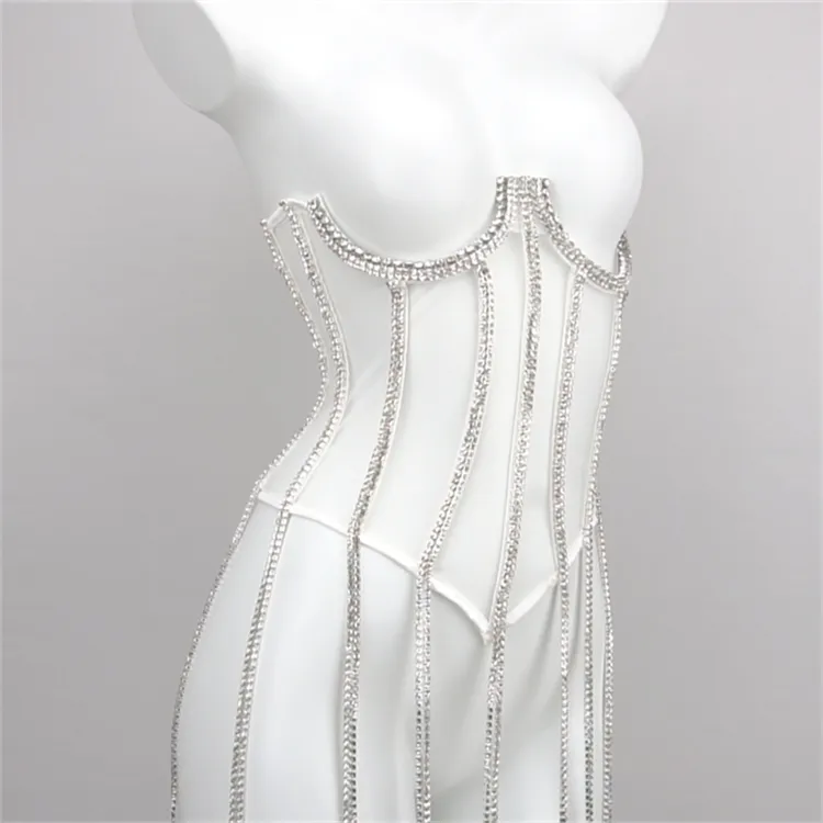 Bright Diamond Chain Shapewear Hot Girl Outside Wear Hipster Corset