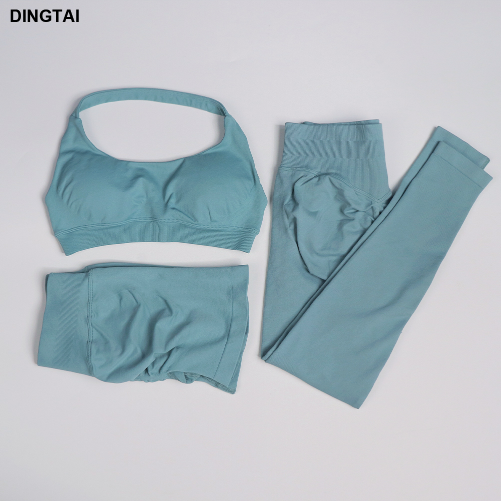 Hot New Arrival Women Seamless Rib Sportswear Active Gym Wear Set Fitness Clothing Gym Fitness Sets Women
