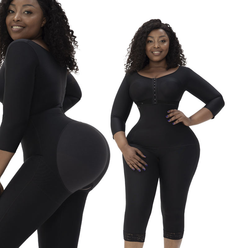 Factory Custom Made High Compression Bbl Post Surgery Bodysuit Faja Butt Lifter Tummy Control Shapewear with Bra