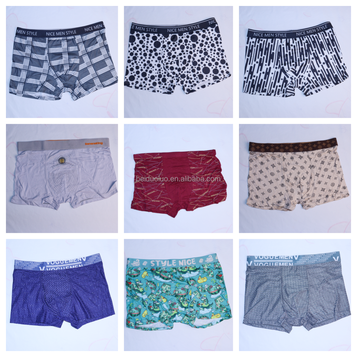 Cheap Stock Men's Boxer Briefs Cotton Ice Silk Mixed Styles Sizes Solid Printed Version Underwear for Man