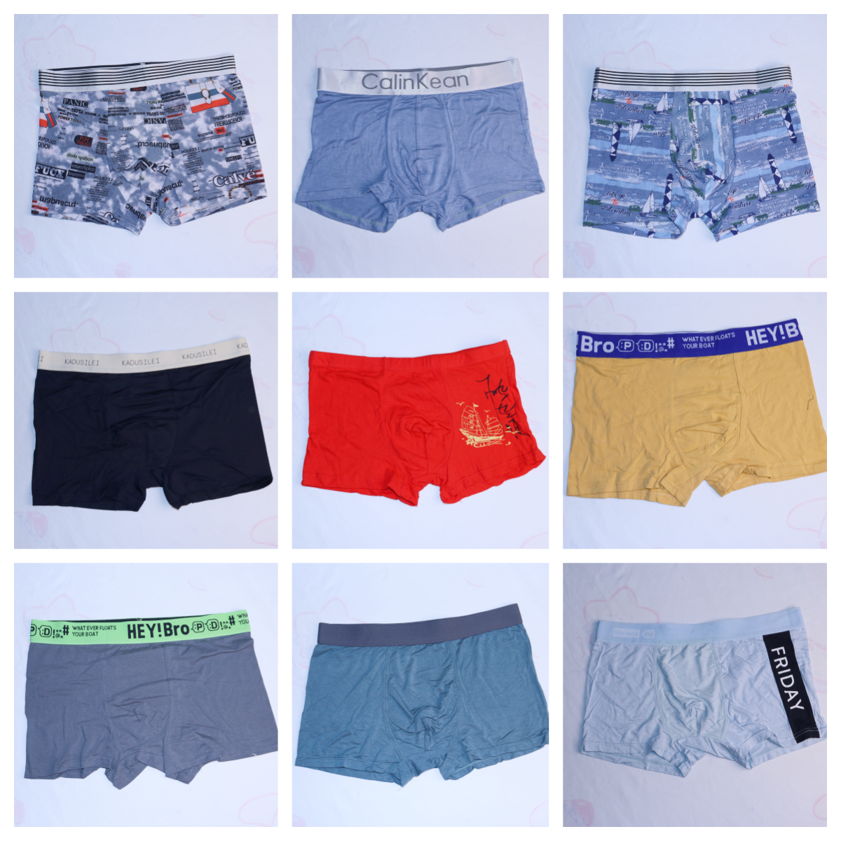Cheap Stock Men's Boxer Briefs Cotton Ice Silk Mixed Styles Sizes Solid Printed Version Underwear for Man