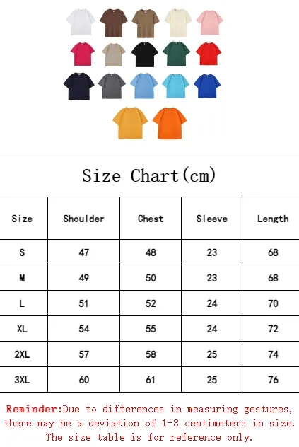Premium 260g Heavyweight T Shirt 100% Cotton T-Shirt with Anti-Pilling Streetwear
