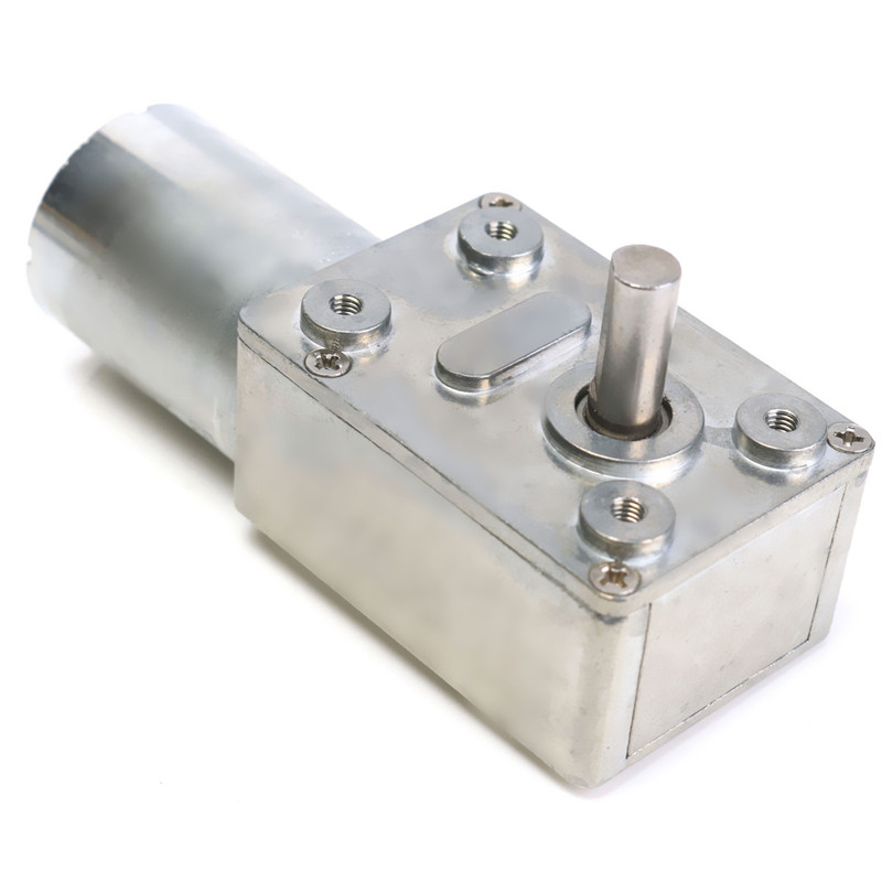 High Torque DC Worm Gear Motor Right Angle 90 Degree 5RPM 6V 12V 24V Low Noise Housing 5A Continuous Fans Electric Bicycles