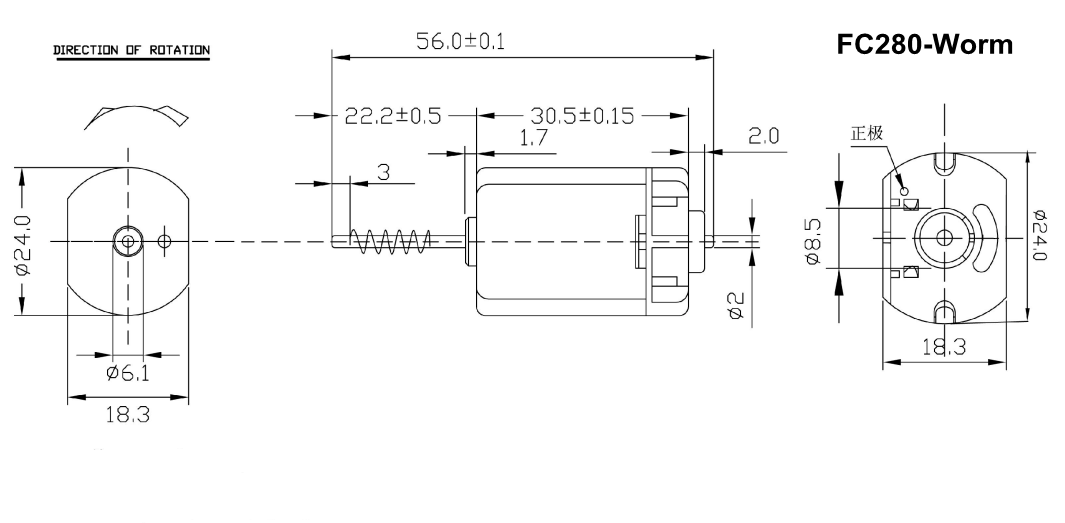 Motor Dimension Chart