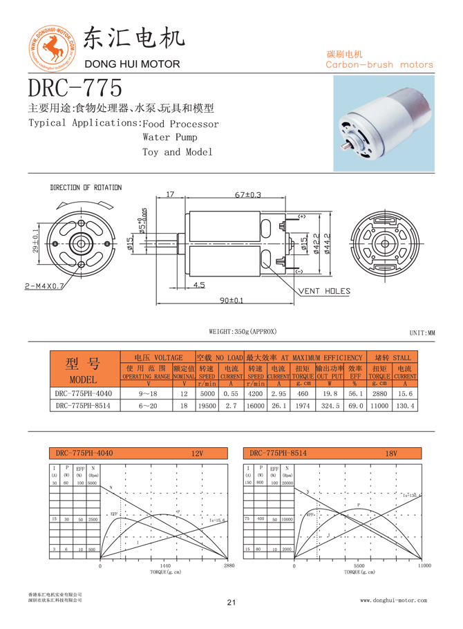 Motor Dimensional Drawing