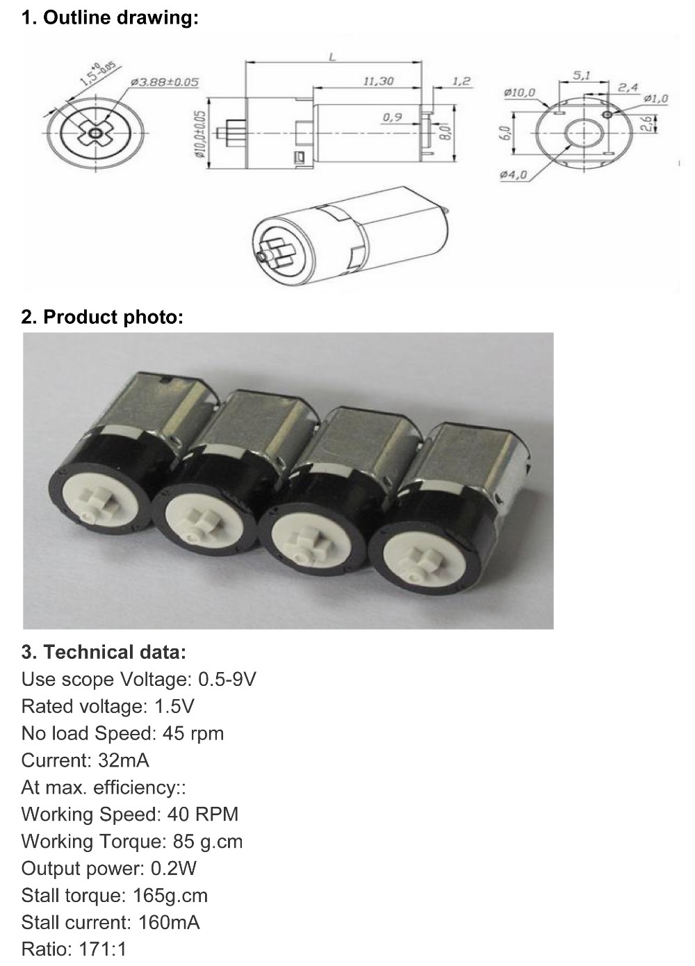 DC Gear Motor Detail 1