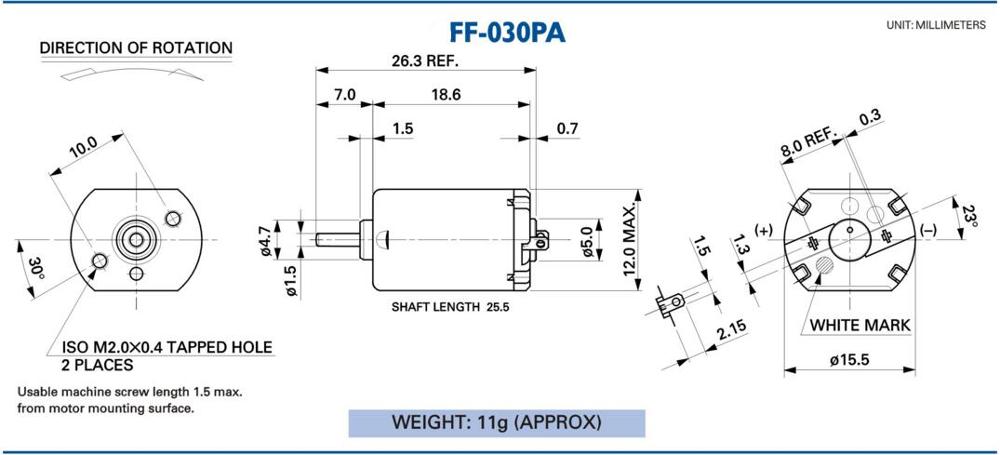 FF030 5V Mini DC Micro Brush Motors