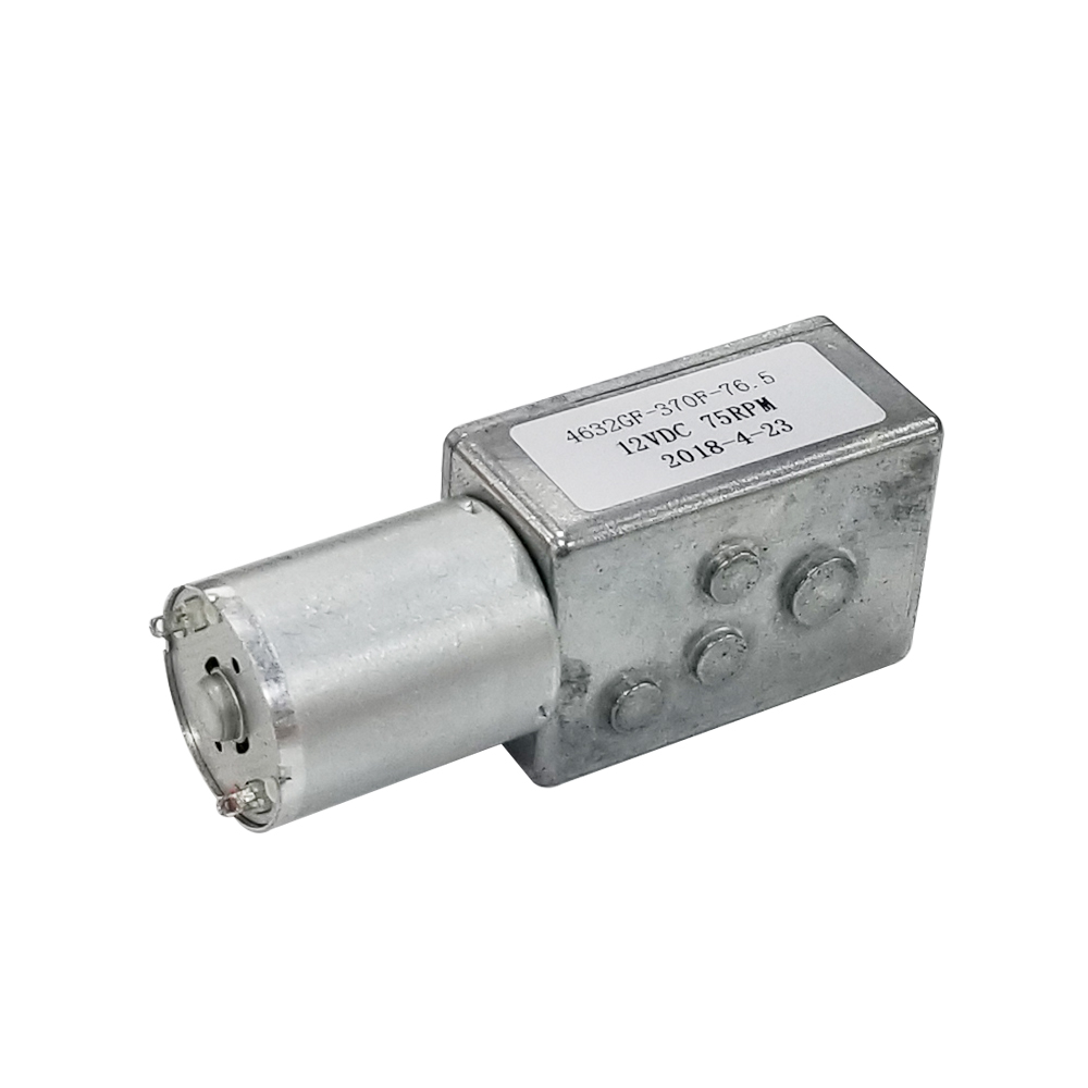 High Torque DC Worm Gear Motor Right Angle 90 Degree 5RPM 6V 12V 24V Low Noise Housing 5A Continuous Fans Electric Bicycles