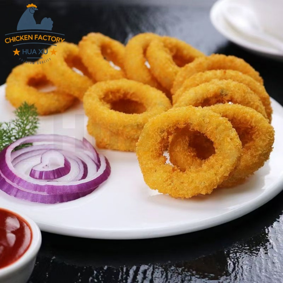 Plant-Based Onion Rings Like Chicken Ring Flavor Vegan Appetizer Crispy Frozen Bulk Food Service