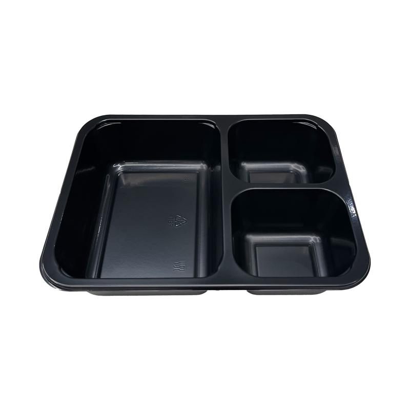 High Quality Customizd Size White and Black Frozen Food Package Container Cpet Ready Meal Tray