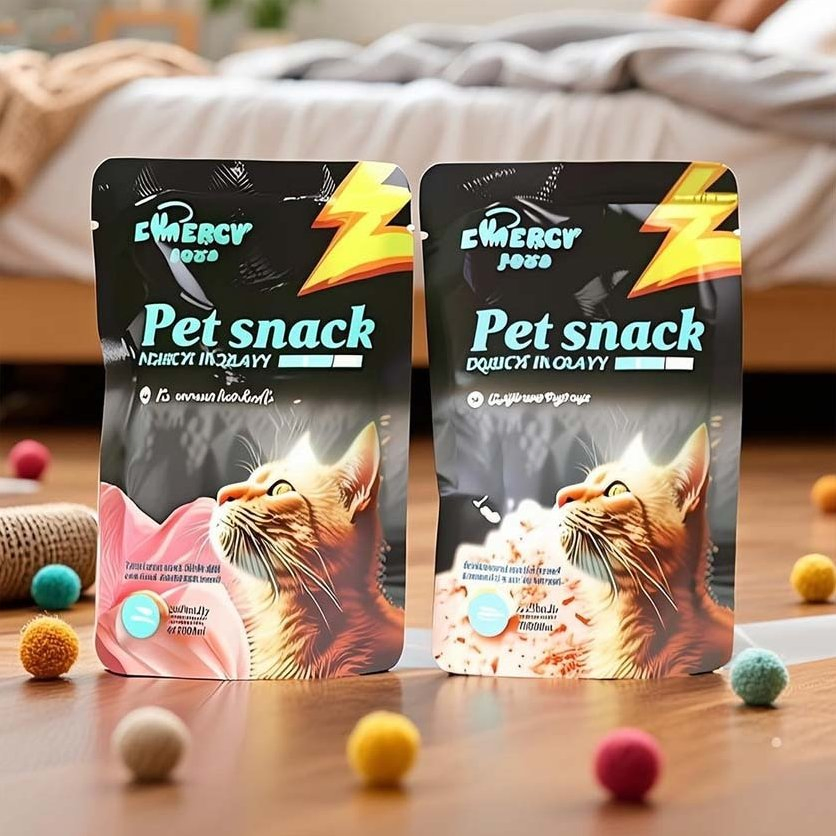Wonderful Nutrition Wet Cat Food Meat-Based Snack for Weight Gain Conveniently Packaged in a Bag for Fish Application