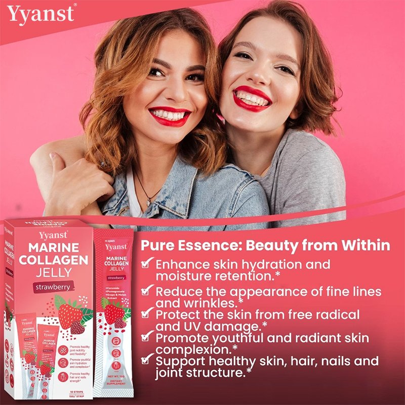 OEM/ODM Antioxidant Marine Collagen Jelly Promote Youthful Skin Hydration Pomegranate Extract Anti-Aging Beauty Collagen Jelly