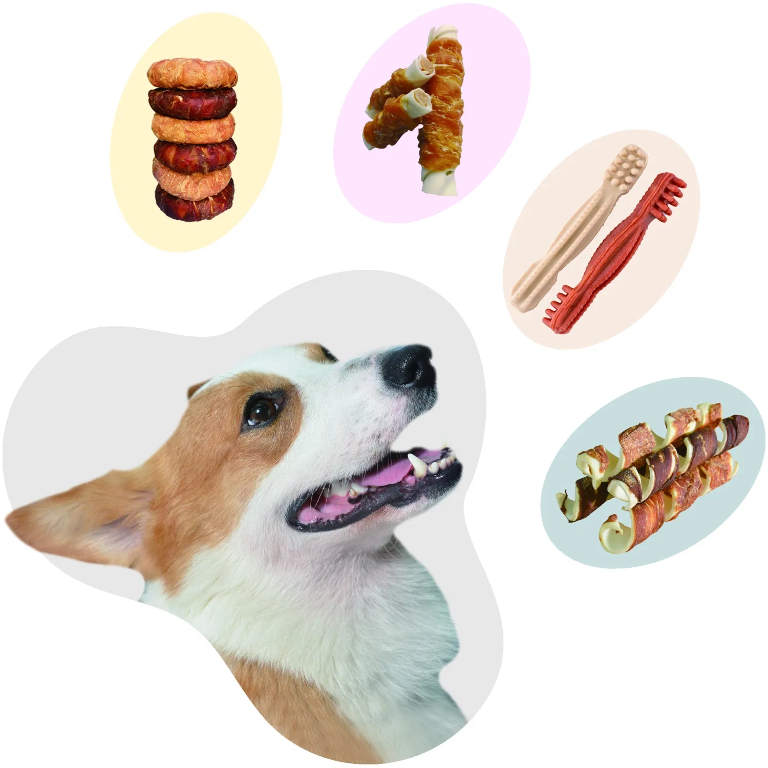 10" Chicken Lamb Bleached Fermented Rawhide Retriever Roll Dog Food