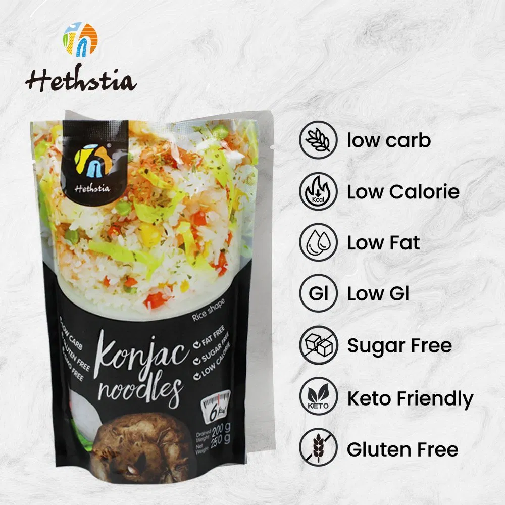 Konjac Rice Glucomannan Instant Meal Low Calorie Healthy Halal Shirataki Konjac Rice