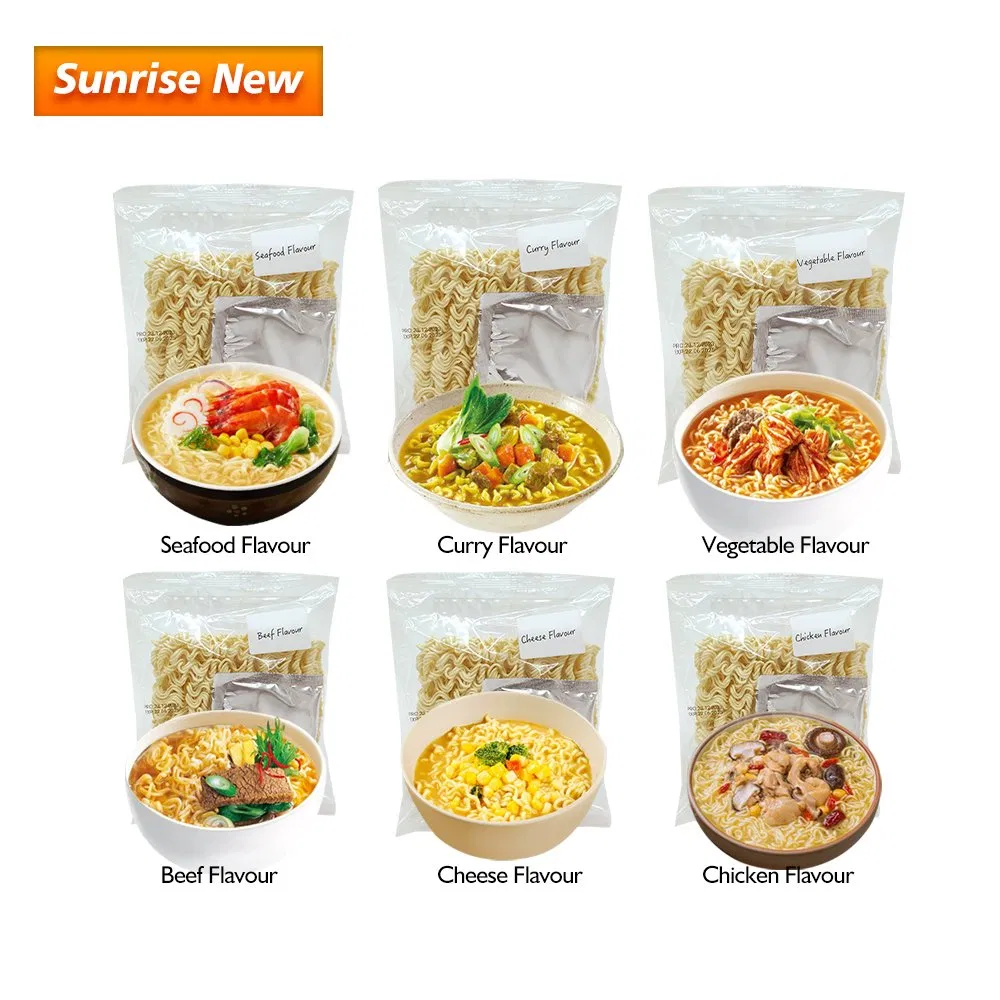 Sunrise Brand Chinese Manufacturer OEM Chicken Flavor Convenience Fast Food Vegetarian Bulk Ramen Halal Instant Noodles