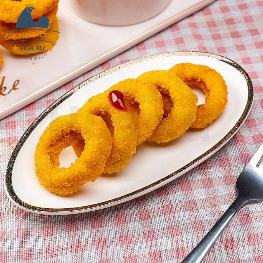 Premium Delicious Plant-Based Onion Rings Clean and Hygienic Cooked Food Hot for Street Snack