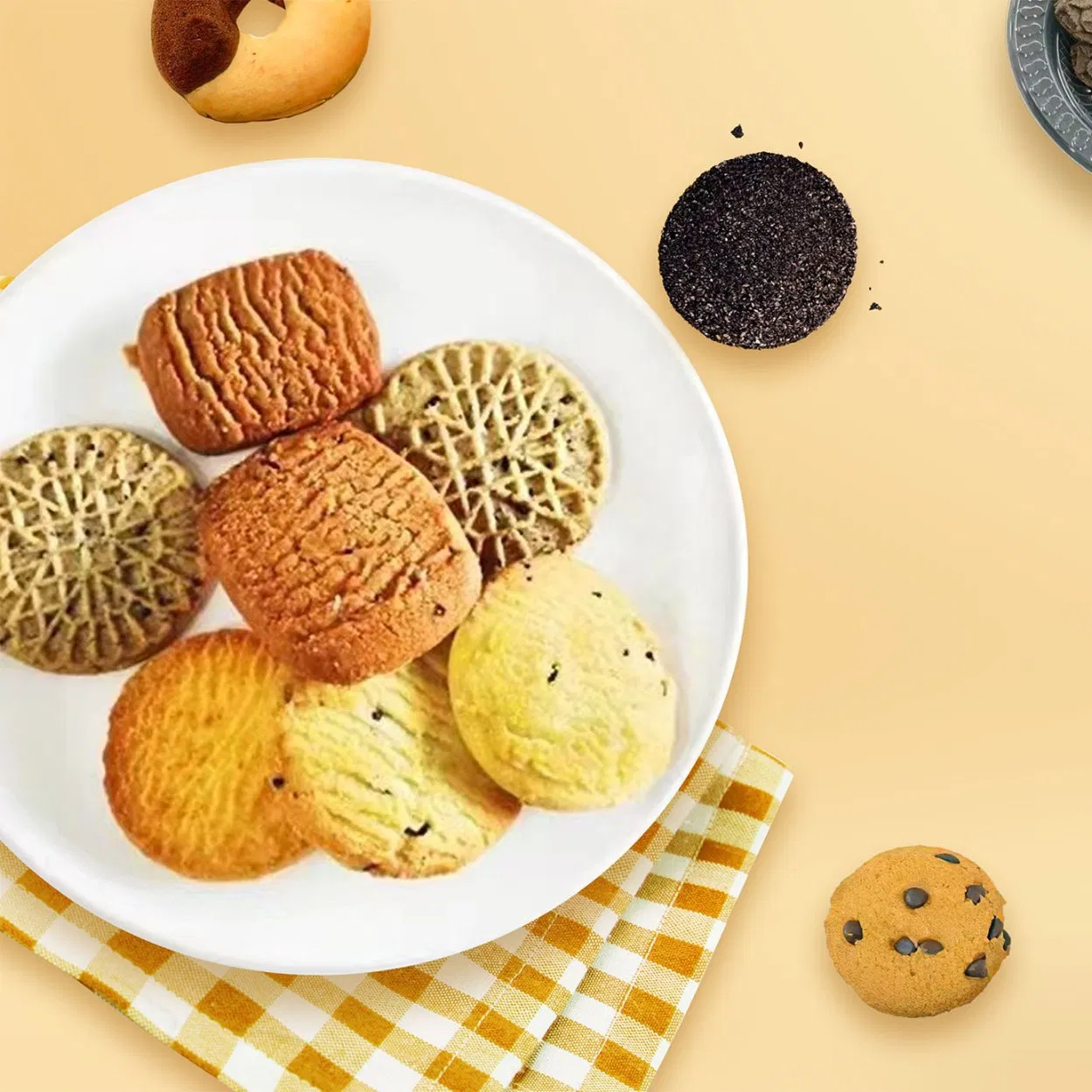 Excellent Snack Natural Healthy Flower Shaped Biscuit Multi-Shape Cookies