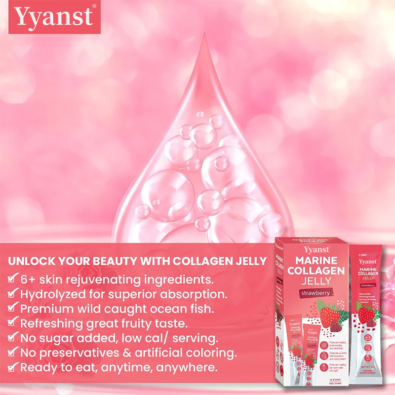 OEM/ODM Antioxidant Marine Collagen Jelly Promote Youthful Skin Hydration Pomegranate Extract Anti-Aging Beauty Collagen Jelly