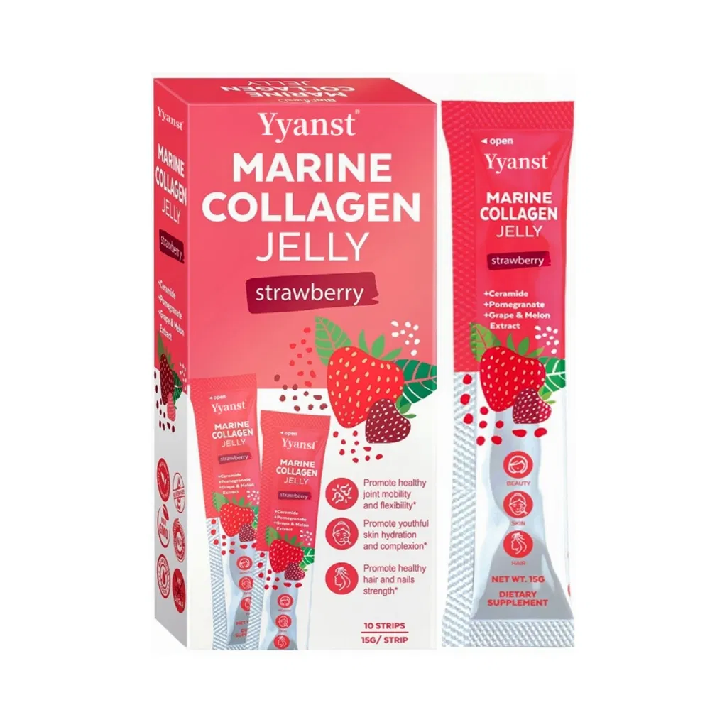 OEM/ODM Antioxidant Marine Collagen Jelly Promote Youthful Skin Hydration Pomegranate Extract Anti-Aging Beauty Collagen Jelly