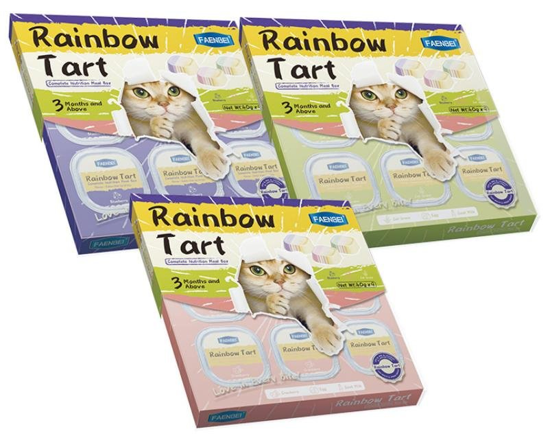 Faenbei High Protein Rainbow Tart Cat Wet Food Snack Functional Creamy Mousse