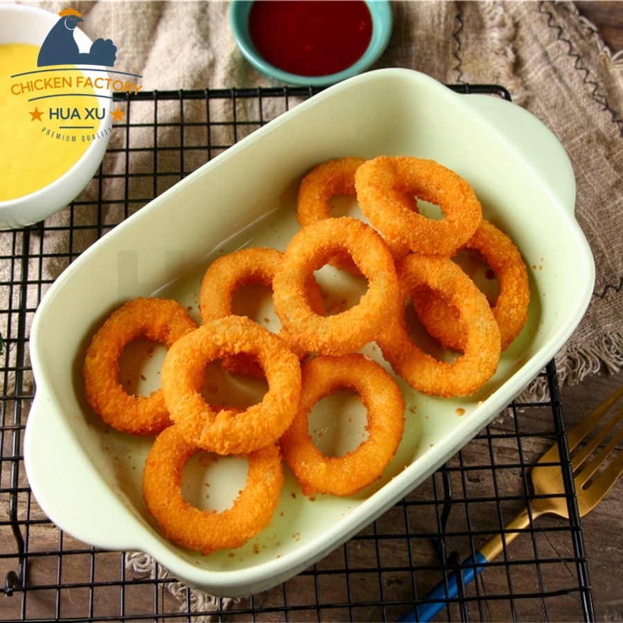 Plant-Based Onion Rings Like Chicken Ring Flavor Vegan Appetizer Crispy Frozen Bulk Food Service