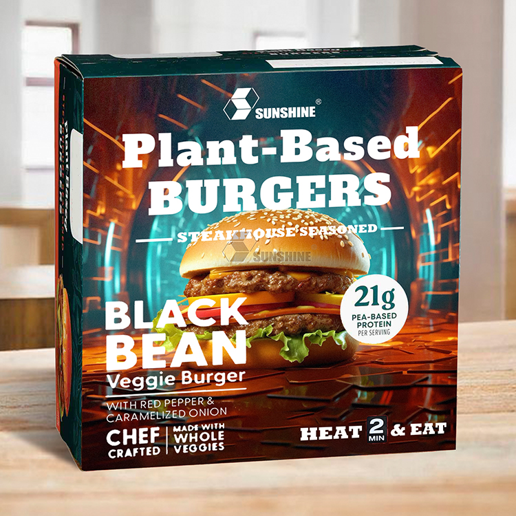 Bdl Custom Paper Folding Ready-to-Heat Meals Frozen Cheese Spring Roll Samosa Food Packaging Box for Frozen Foods