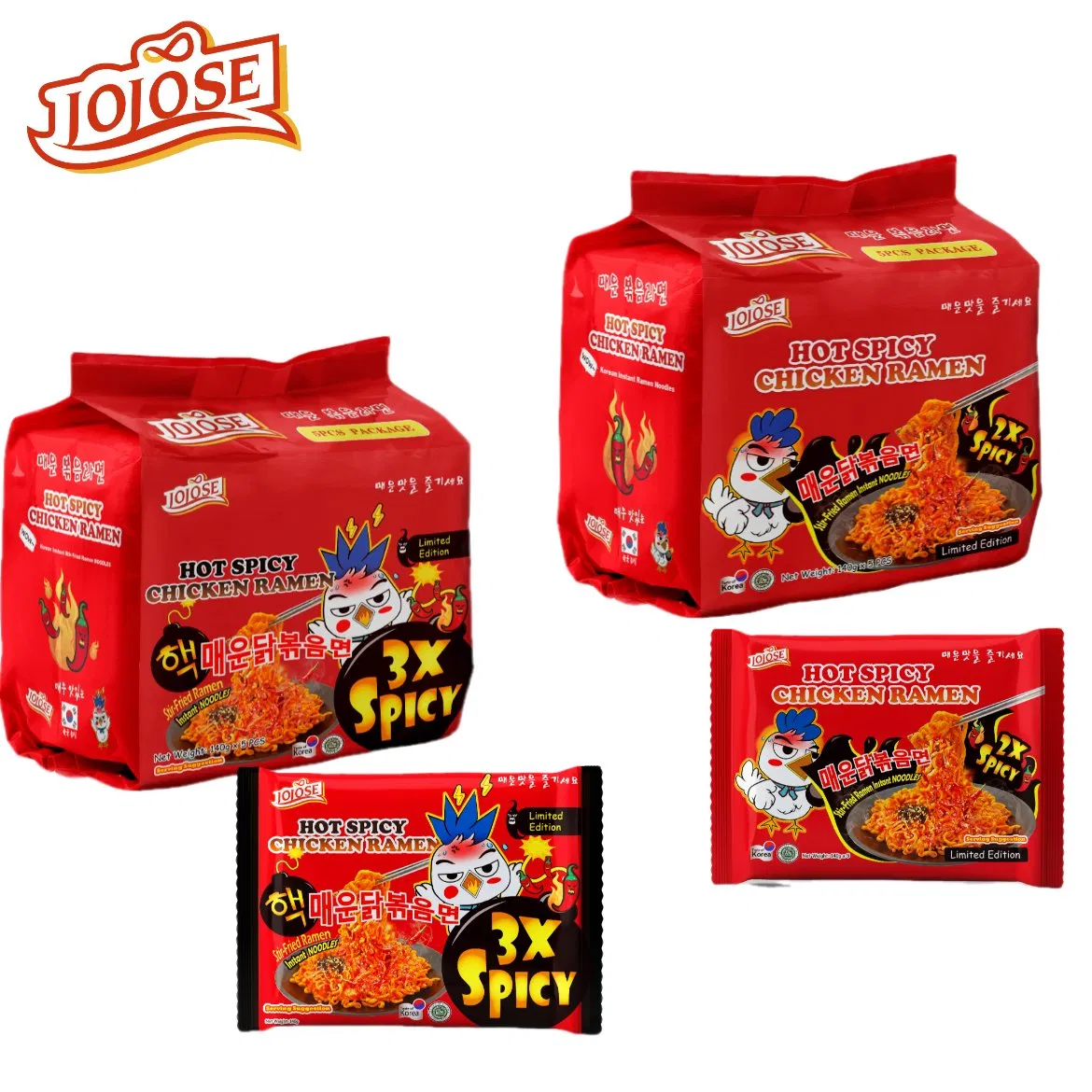 Junk Food Microwaveable Bags for Food Oman Convenience Super Korean Stir-Fried 3X Spicy Ramen Instant Noodles