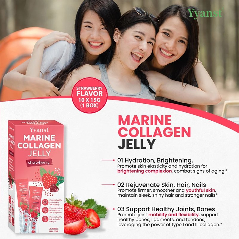 OEM/ODM Antioxidant Marine Collagen Jelly Promote Youthful Skin Hydration Pomegranate Extract Anti-Aging Beauty Collagen Jelly