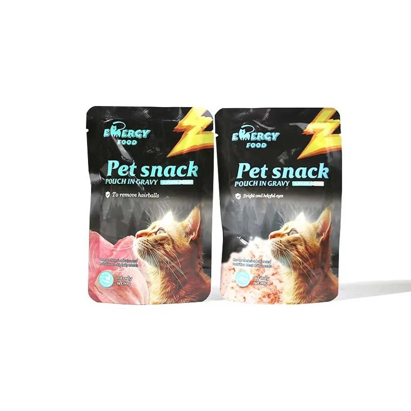 Wonderful Nutrition Wet Cat Food Meat-Based Snack for Weight Gain Conveniently Packaged in a Bag for Fish Application