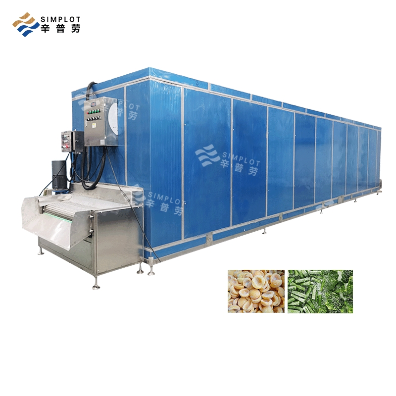 Double Spiral Tunnel Blast Freezer for Dumpling Baozi Ready Meal Bread Pancake Frozen Food Production Line