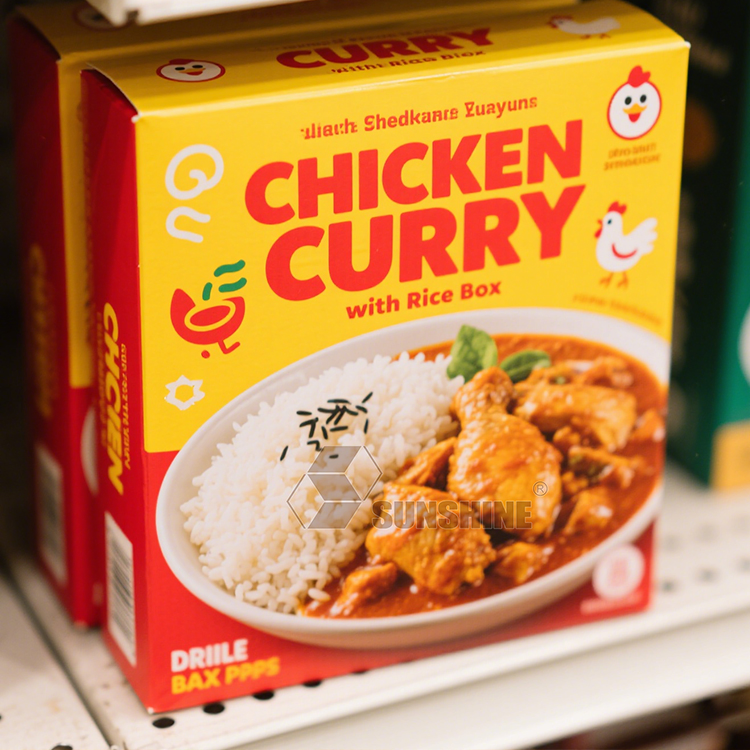 Bdl Custom Paper Folding Ready-to-Heat Meals Frozen Cheese Spring Roll Samosa Food Packaging Box for Frozen Foods