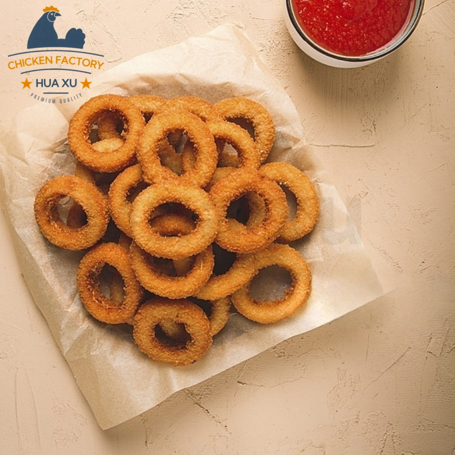 Premium Delicious Plant-Based Onion Rings Clean and Hygienic Cooked Food Hot for Street Snack