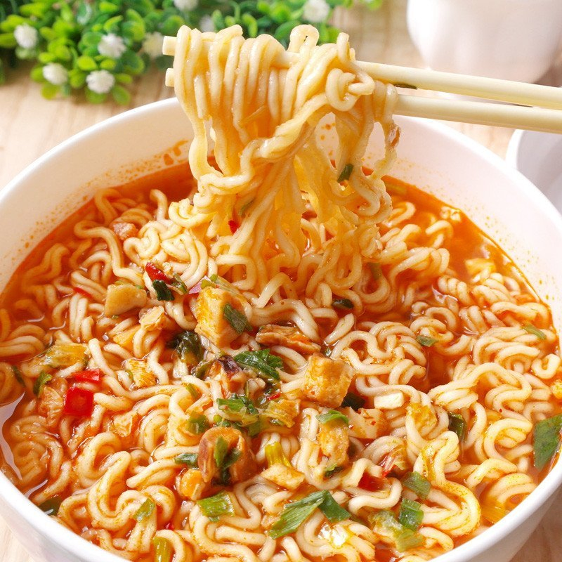 Sunrise Chinese Manufacturer OEM Seafood Flavor Convenience Fast Food Vegetarian Bulk Ramen Halal Instant Ramyun Noodles