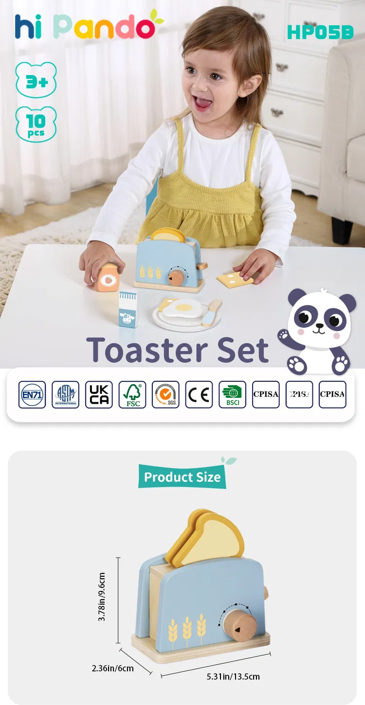 Wooden Mini Breakfast Toaster Set