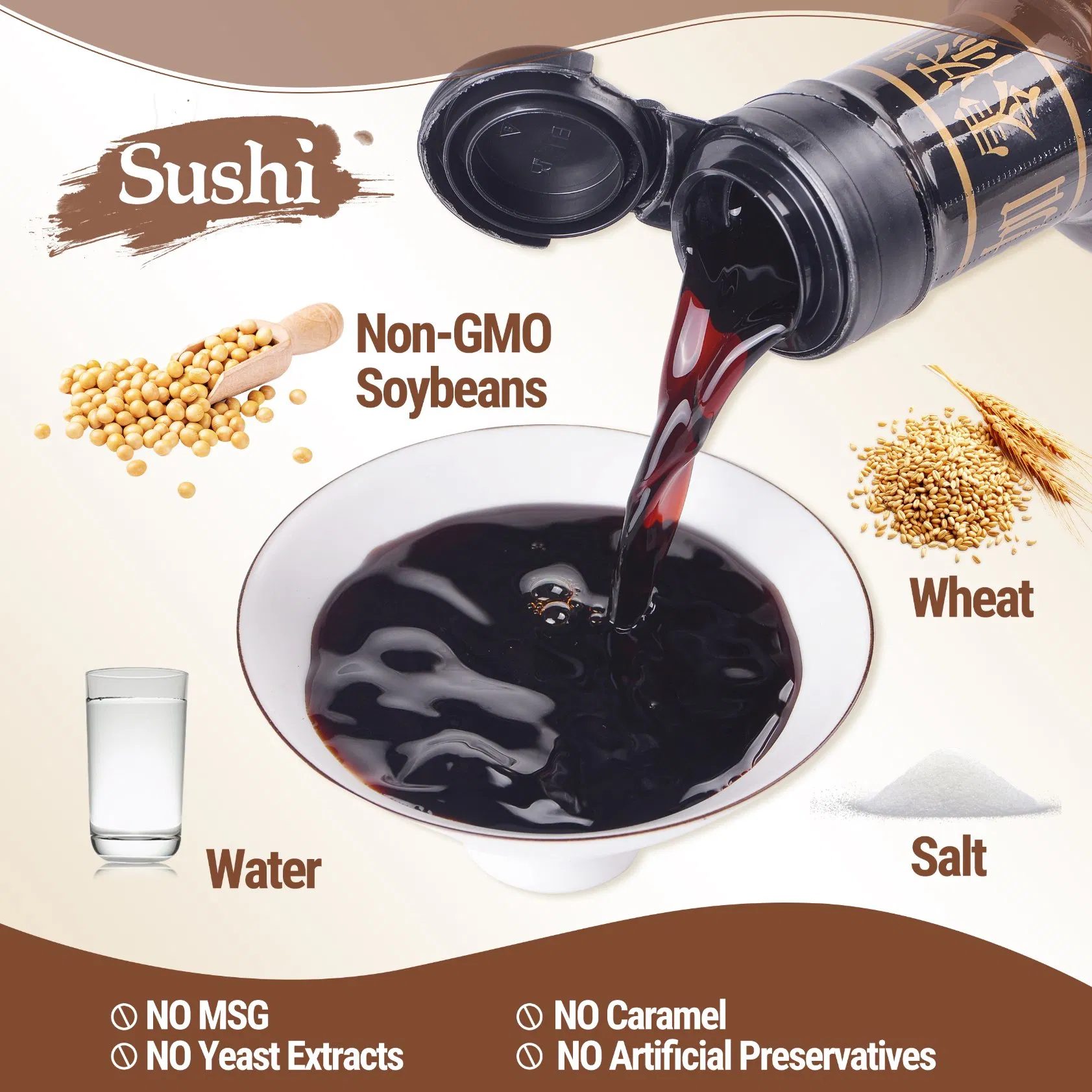 Natural Light Soy Sauce Delicious Factory Packaged Bottle