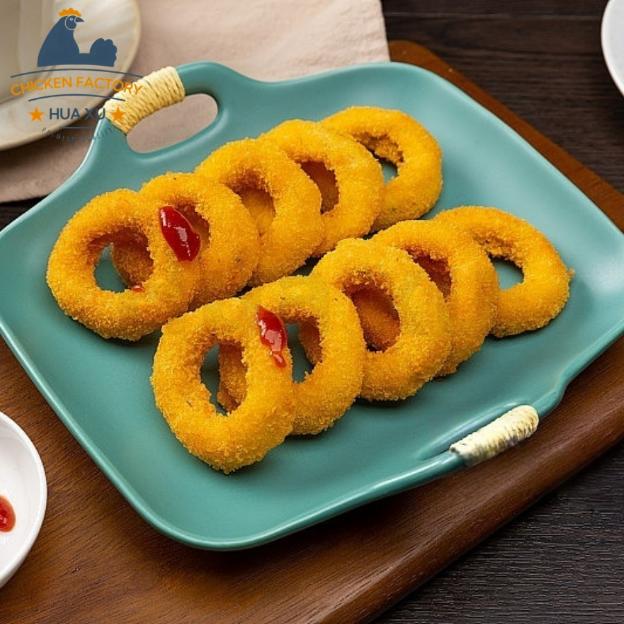 Premium Delicious Plant-Based Onion Rings Clean and Hygienic Cooked Food Hot for Street Snack