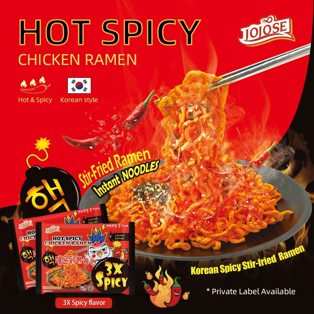 Junk Food Microwaveable Bags for Food Oman Convenience Super Mama Korean Stir-Fried 3X Spicy Ramen Instant Noodles