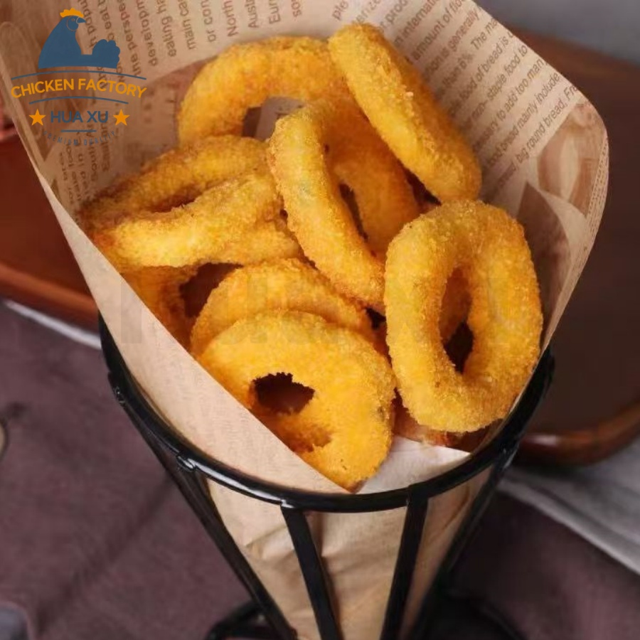 Plant-Based Onion Rings Like Chicken Ring Flavor Vegan Appetizer Crispy Frozen Bulk Food Service