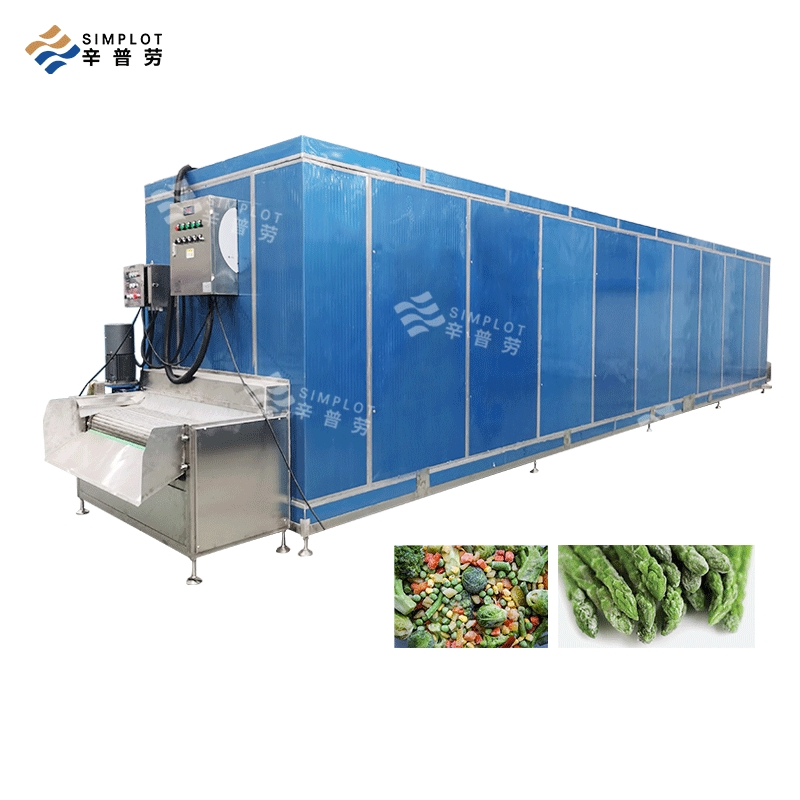 Double Spiral Tunnel Blast Freezer for Dumpling Baozi Ready Meal Bread Pancake Frozen Food Production Line