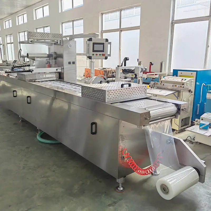 Ready Meal Skin Packing Machine for Cooked Food Thermoforming Packaging Machine Frozen Meal Tray Sealer Vsp
