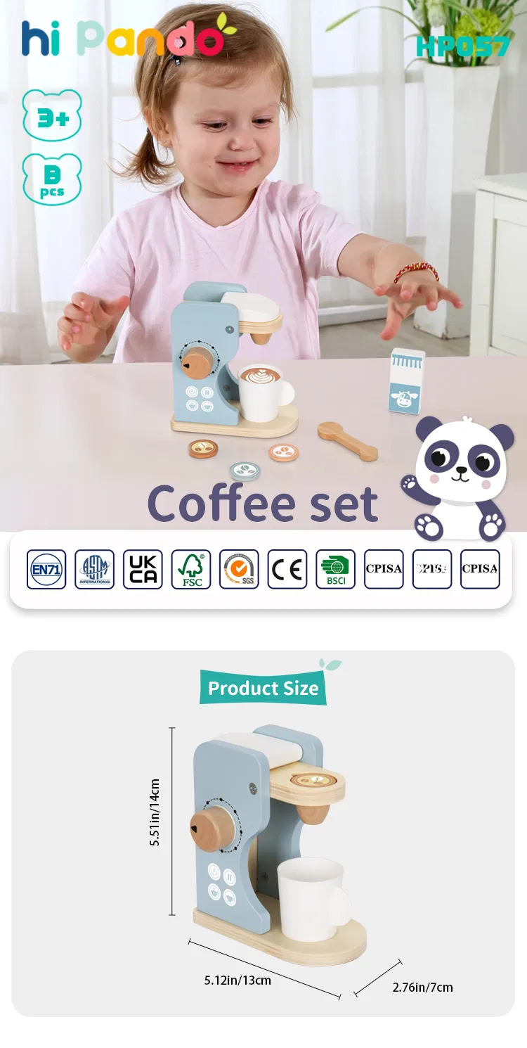 Wooden Coffee Machine Set