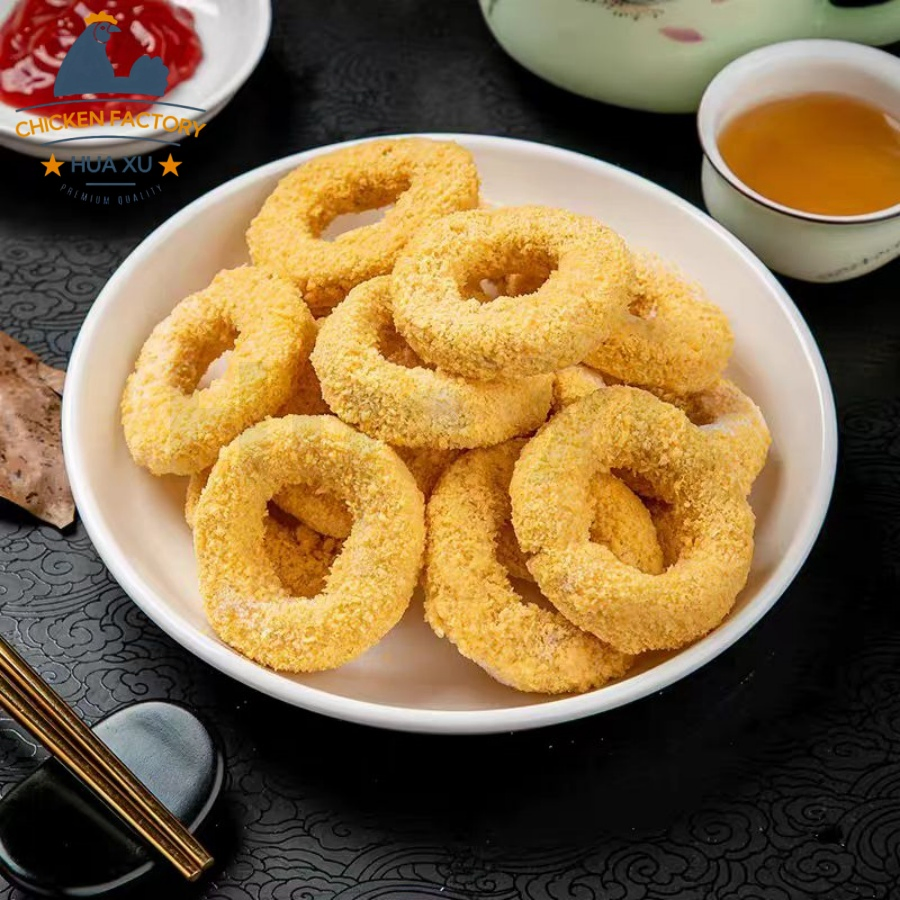 Plant-Based Onion Rings Like Chicken Ring Flavor Vegan Appetizer Crispy Frozen Bulk Food Service