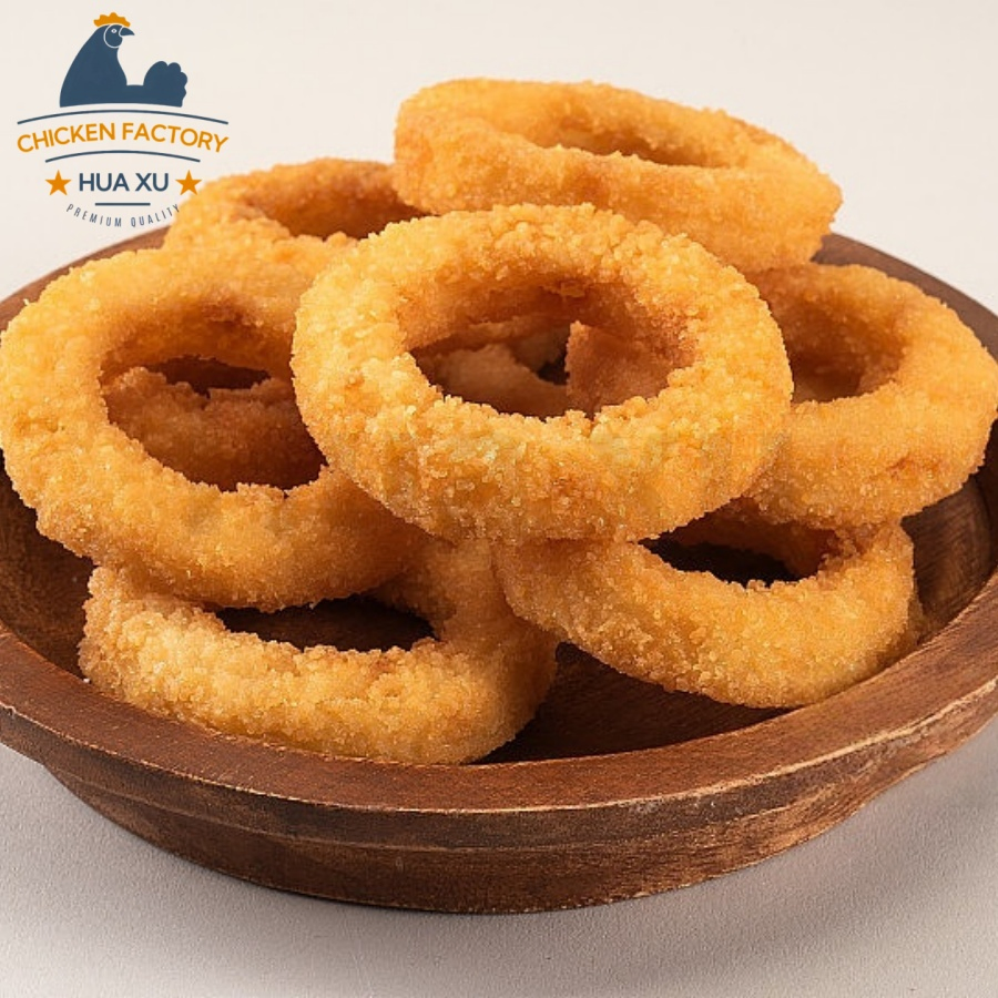Premium Delicious Plant-Based Onion Rings Clean and Hygienic Cooked Food Hot for Street Snack