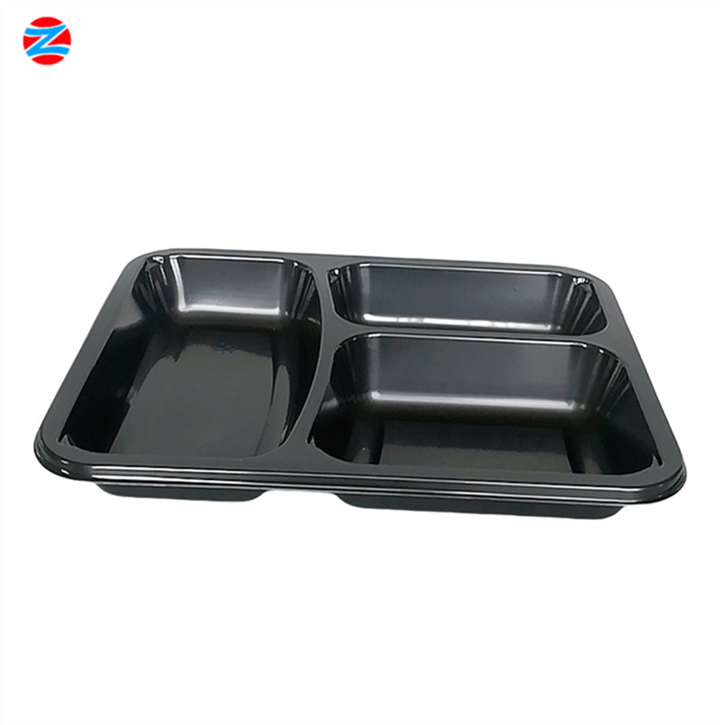 OEM Design High Barrier Performance 1/2/3 Compartment Plastic Cpet Food Tray for Frozen Meat or Ready Meal Packaging