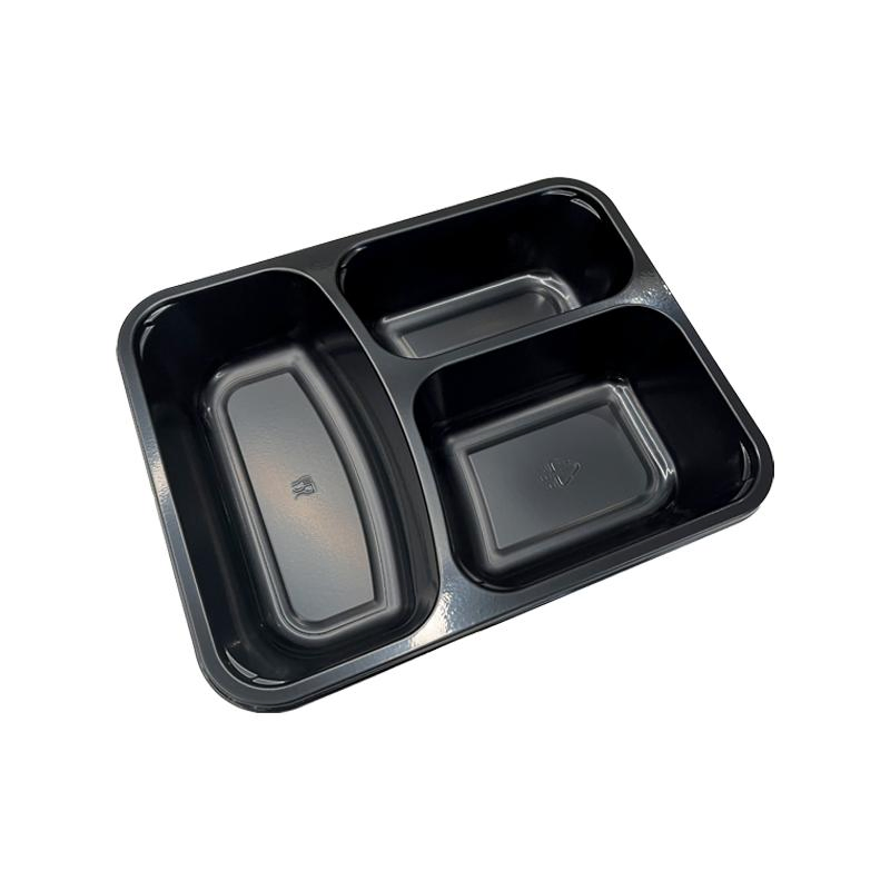 High Quality Customizd Size White and Black Frozen Food Package Container Cpet Ready Meal Tray