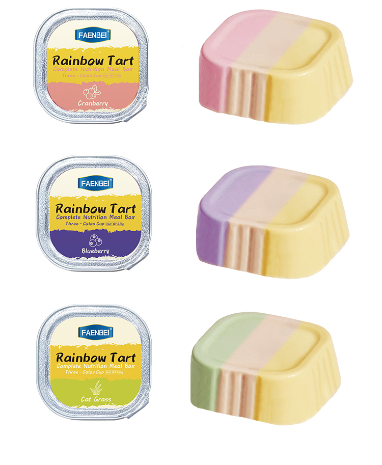 Faenbei High Protein Rainbow Tart Cat Wet Food Snack Functional Creamy Mousse