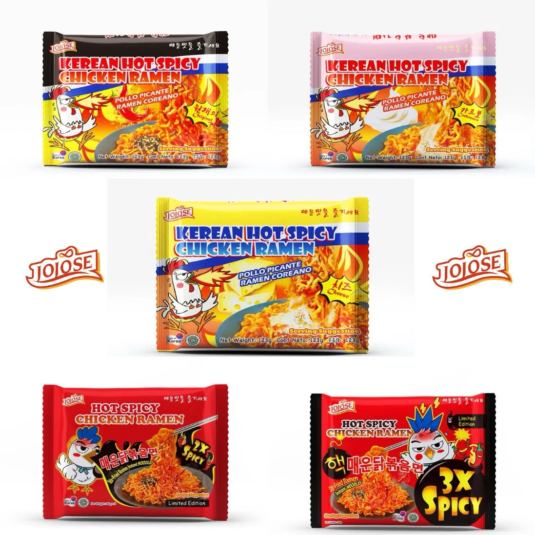 Junk Food Microwaveable Bags for Food Oman Convenience Super Korean Stir-Fried 3X Spicy Ramen Instant Noodles