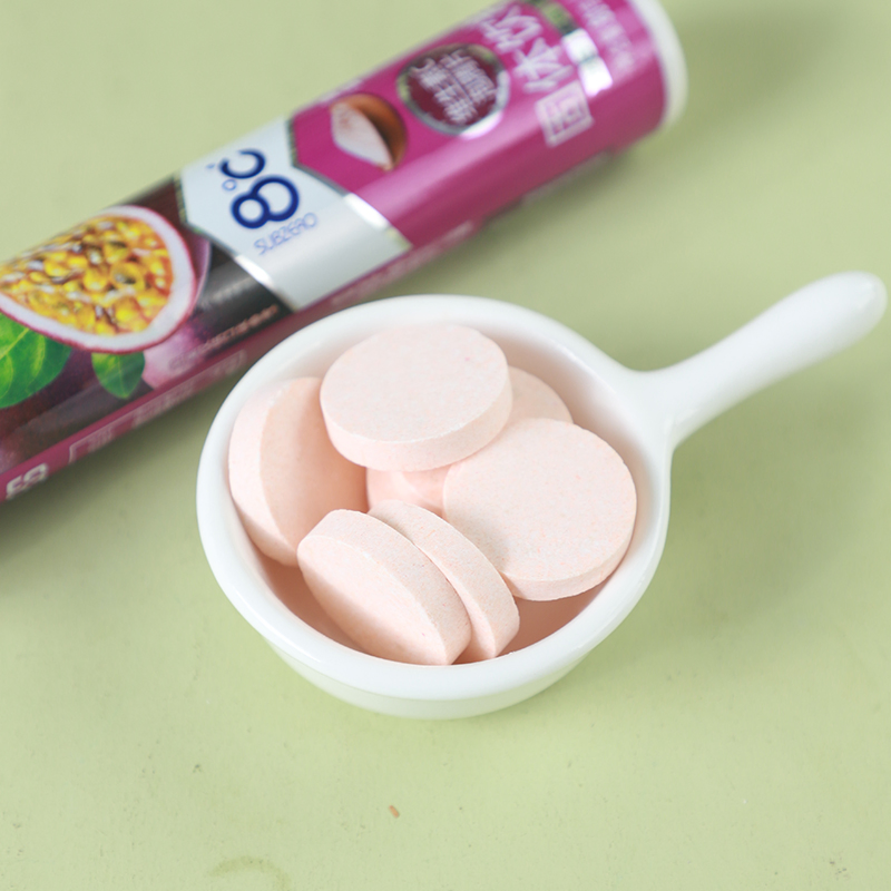 OEM Effervescent Tablets Candy Passionfruit Flavor Fruit Flavor