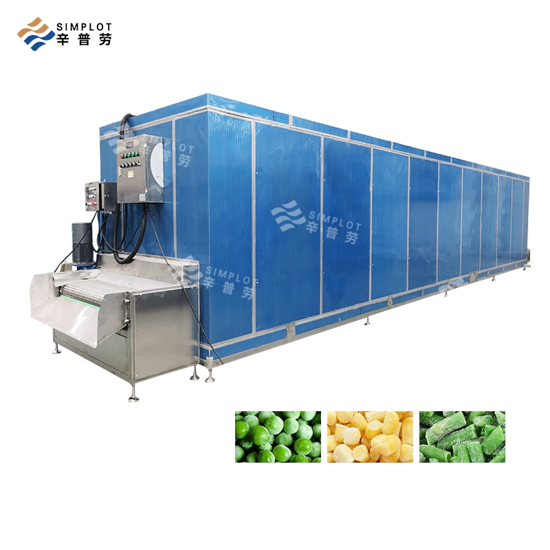 Double Spiral Tunnel Blast Freezer for Dumpling Baozi Ready Meal Bread Pancake Frozen Food Production Line